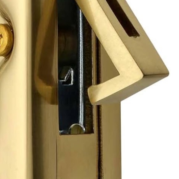 NEW Premium Quality Mid-Century Pocket Door Privacy Lock Set in Polished Brass - Picture 8 of 8